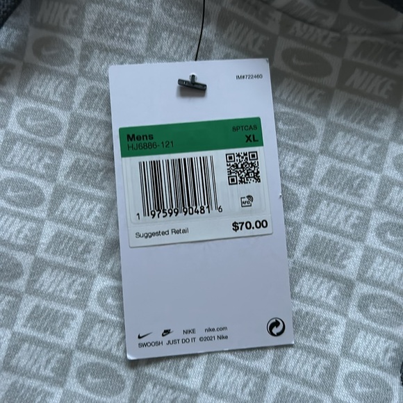 NWT Nike Men’s white/grey print XL hoodie - Picture 5 of 7